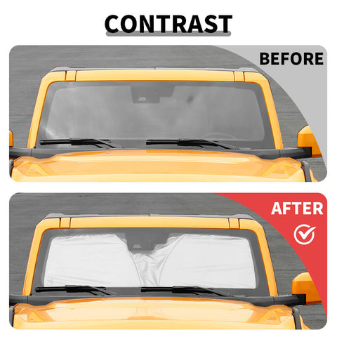 For 2021+ Ford Bronco Front Window Windshield Sun Shade Visor Uv Block