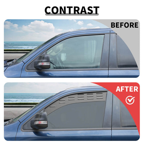 For 2018+ Dodge RAM Front Rear Window Glass Louver Ventilation Panel Air Vent Plate