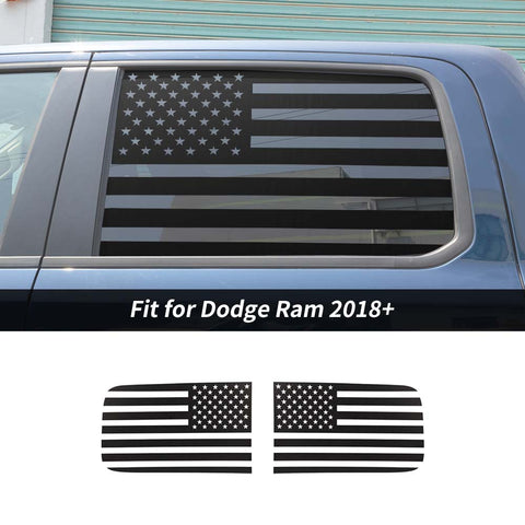 Rear Triangular Window Glass Sticker Cover For Dodge Ram 1500 2018+ US Flag Accessories | CheroCar