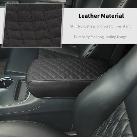 For 2011+ Dodge Durango Leather Armrest Box Protector Decor Cover Trim