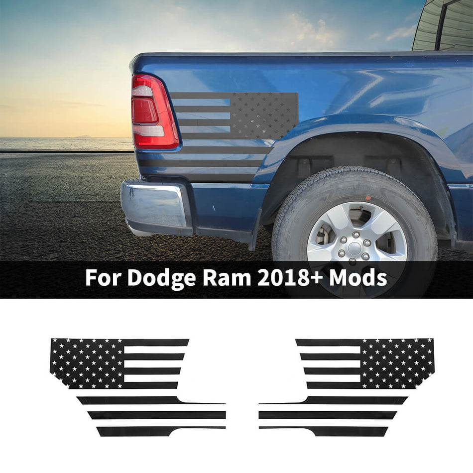 For 2018+ Dodge RAM Exterior Rear Side Leaf Board Trim Stickers Cover (2 pcs)