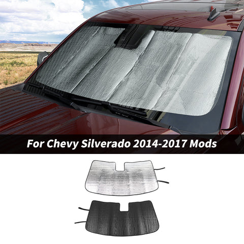 For 2014-2017 Chevrolet Silverado/GMC Sierra Front Windshield Sun Shade Sun Visor Cover
