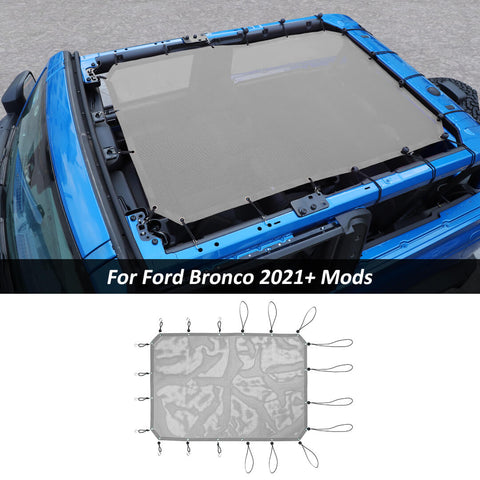 For 2021+ Ford Bronco 2-Door Top Sunshade Mesh Anti-UV Blocker Protection