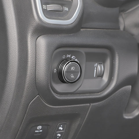 For 2018+ Dodge RAM Headlight Center Console Switch Knob Trim Ring Kit