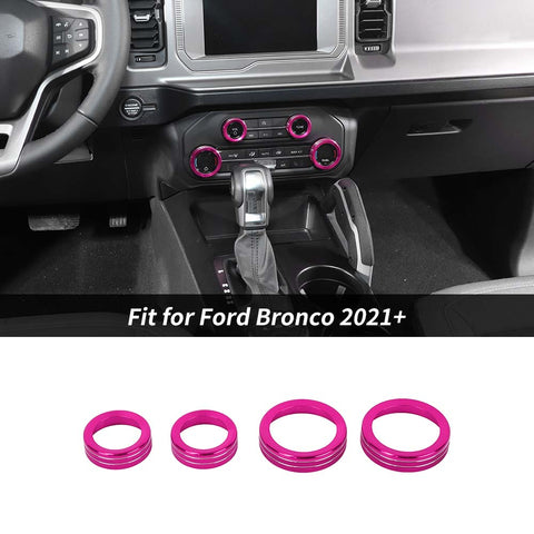 Air Conditioning/Audio Switch Knob Trim Ring For Ford Bronco 2021+ Accessories | CheroCar