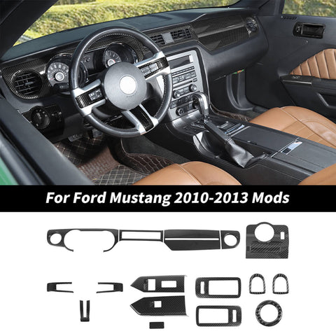 For 2010-2013 Ford Mustang Interior Center Console Trim Cover Kit