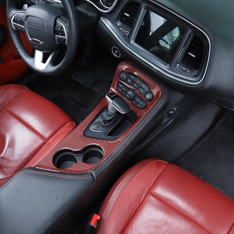 For 2015+ Dodge Challenger Interior Center Console Decor Cover Trim Kit