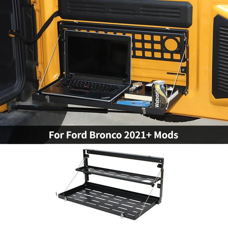 For 2021+ Ford Bronco Double Layer Rear Door Tailgate Table Shelf Storage Rack