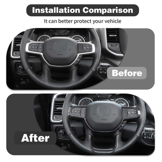 For 2018+ Dodge Ram 1500 & 2500 DT Steering Wheel Trim Cover Bezels