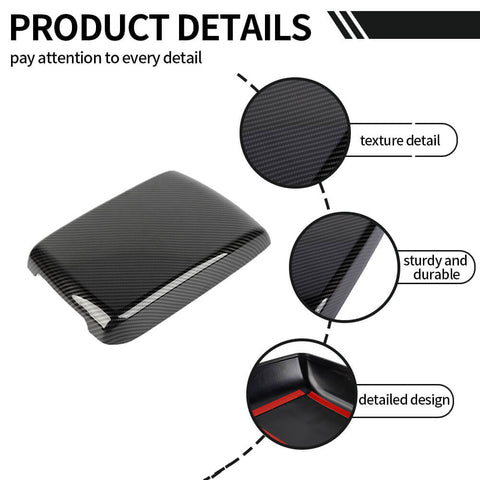 For 2009-2014 Dodge Challenger Central Armrest Box ABS Panel Cover Trim Carbon Fiber