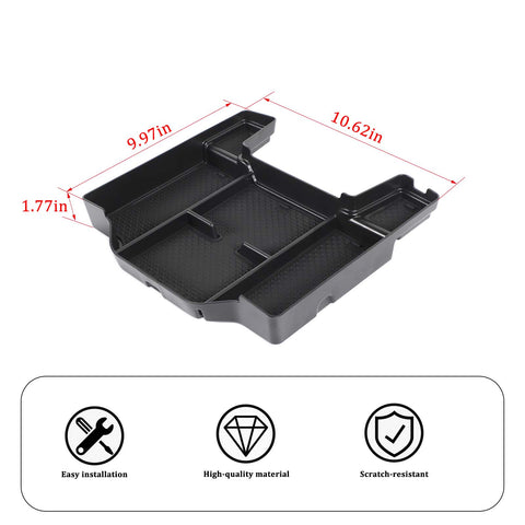 Center Console Armrest Storage Box Tray Organizer For Dodge RAM 1500 2018+ Black Accessories | CheroCar