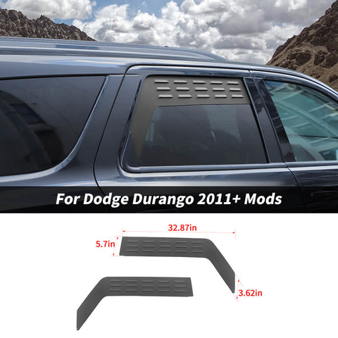 For 2011+ Dodge Durango Rear Window Glass Louvers Panel Air Vent Trim