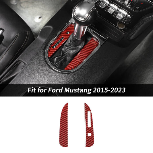 For 2015-2023 Ford Mustang Central Gear Shift Box Panel Trim Cover Decor Bezels