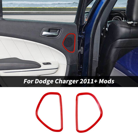 For 2011+ Dodge Charger/Chrysler 300C Rear Side Door Speaker Decor Ring Trim Cover Bezels