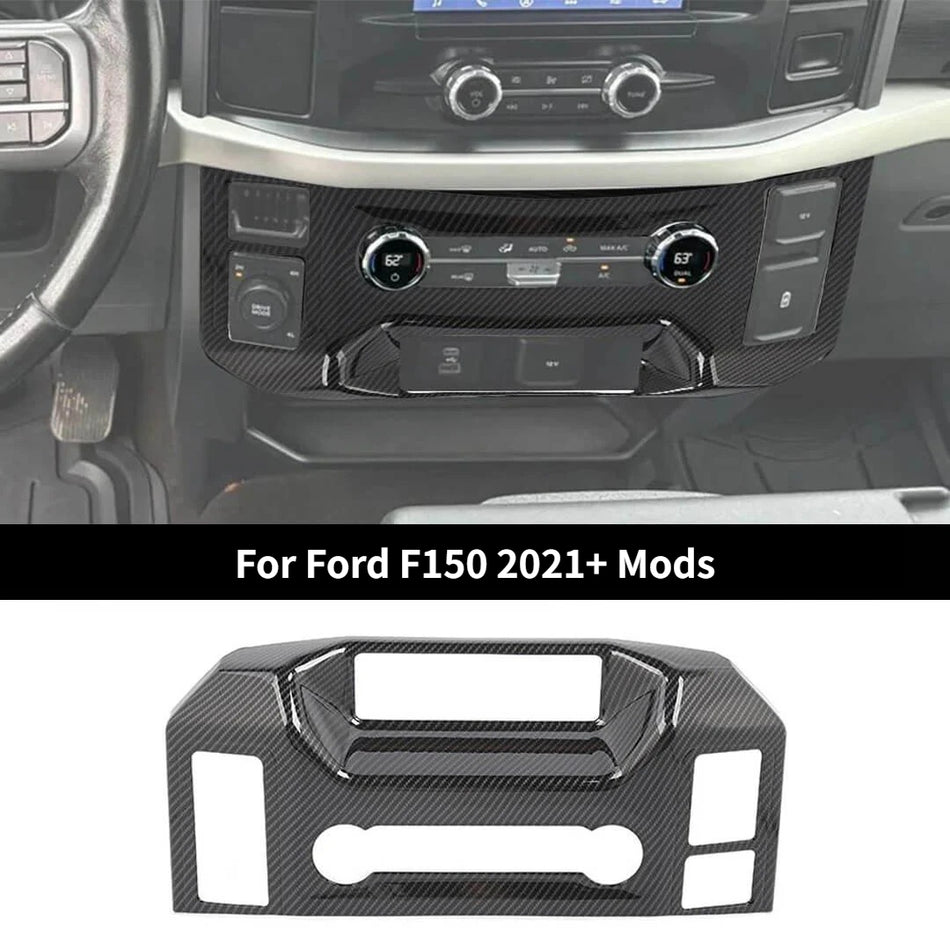 For 2021+ Ford F150 Center Console AC Control Panel Cover Trim ( Fits XL / STX / Base XLT 8-inch Screen Only)
