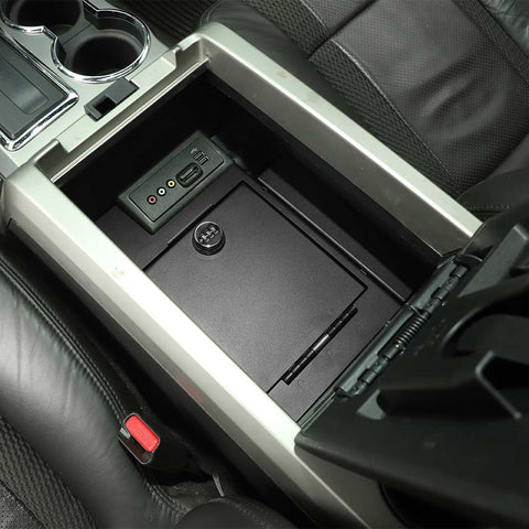 For 2009-2014 Ford F150 Raptor Center Console Safe Organizer Lock Box Safe Vault