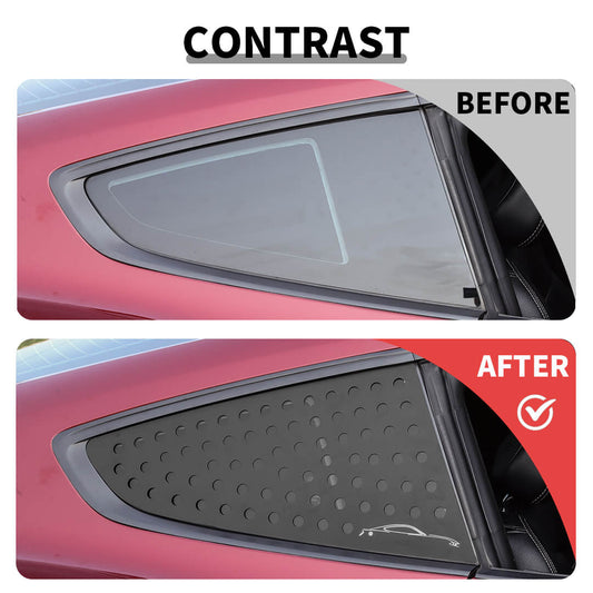 For 2015+ Ford Mustang Exterior Rear Side Window Trim Cover Sticker (2 pcs)
