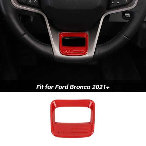 Steering Wheel Trim Decor Cover For Ford Bronco 2021+ US Flagh Accessories | CheroCar