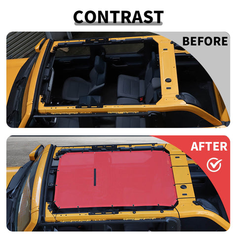 For 2021+ Ford Bronco Roof Insulation Net Mesh Bikini Top Sunshade Cover