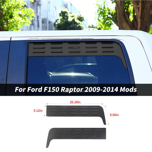For 2009-2014 F150 black Rear Window Louver Vent Trim