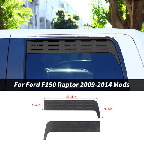 For 2009-2014 F150 black Rear Window Louver Vent Trim