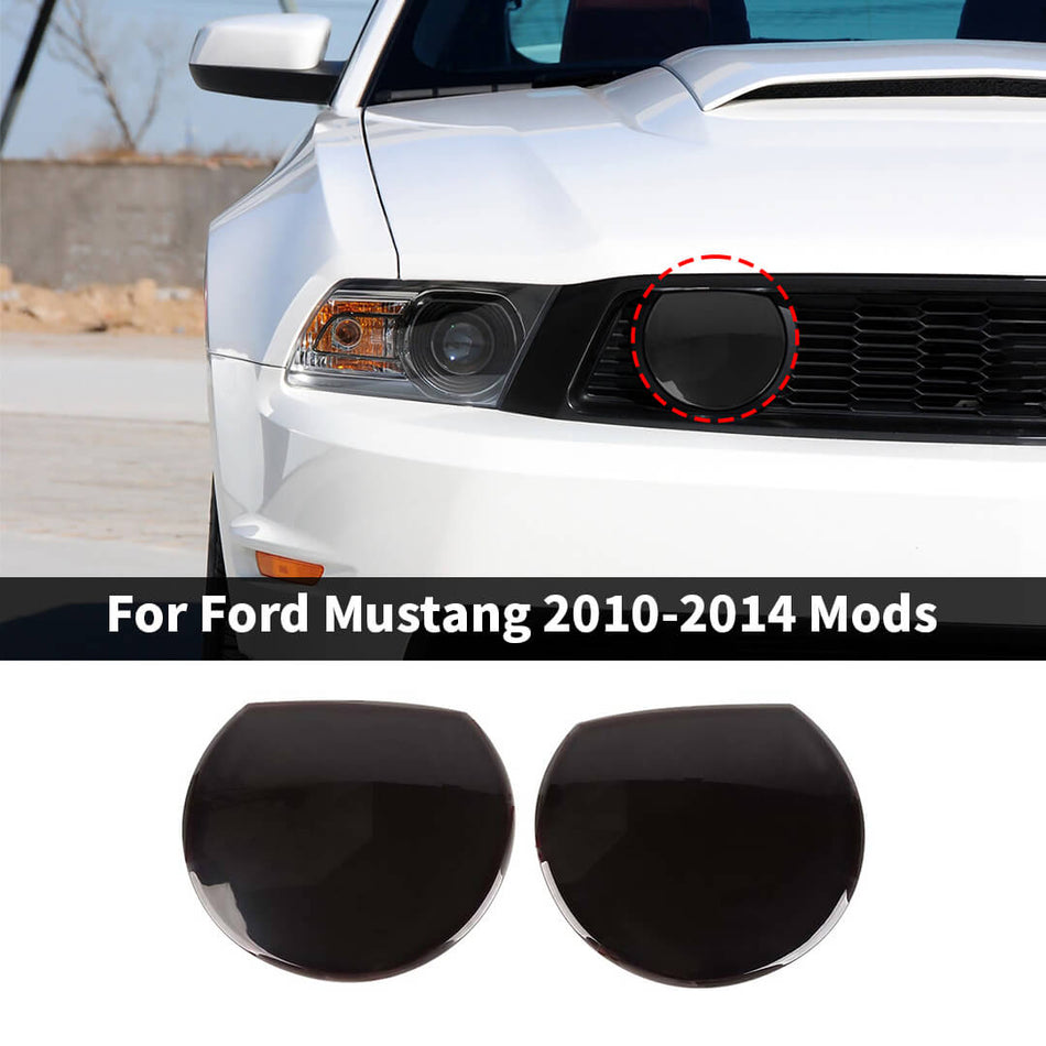 For 2010-2014 Ford Mustang Front Bumper Center Grille Light Cover Trim (2 pcs)