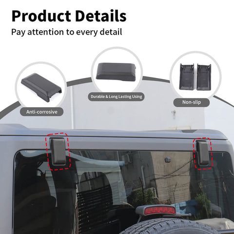 For 2021+ Ford Bronco Replacement Tailgate Liftgate Window Glass Hinge Trim Cover