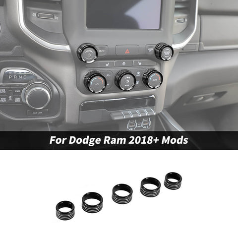 For 2018+ Dodge Ram 1500 & 2500 DT Center Console Radio AC Switch Knob Ring Trim Cover