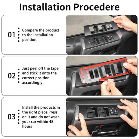 For 2010-2023 Toyota 4Runner Window Lift Switch Button Panel Cover Trim
