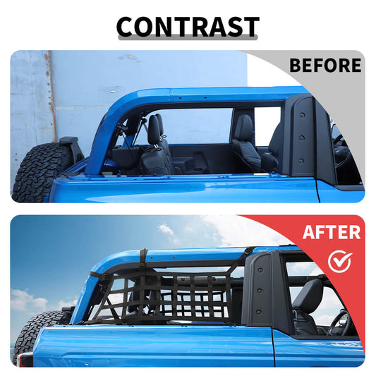 For 2021+ Ford Bronco Rear Side Trunk Cargo Restraint Net Mesh Accessories
