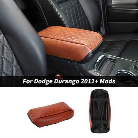 For 2011+ Dodge Durango Leather Armrest Box Protector Decor Cover Trim