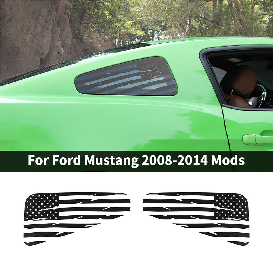 For 2008-2014 Ford Mustang Rear Triangular Window Glass Sticker Decal Trim Cover (2 pcs)
