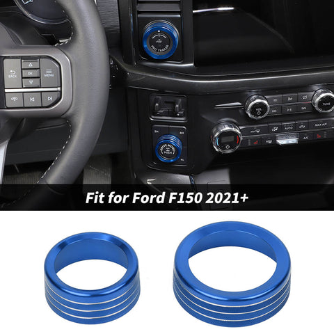 For 2021+ Ford F150 Center Control Dash 4WD/Trailer Switch Knob Rings Cover Trim