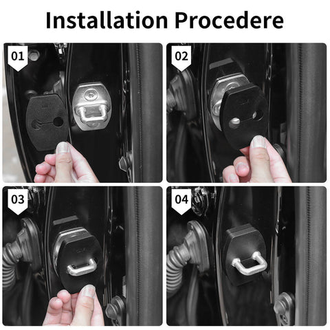 For 2010-2023 Toyota 4Runner 4 x Black Door Lock Protector Buckle Cover Trim