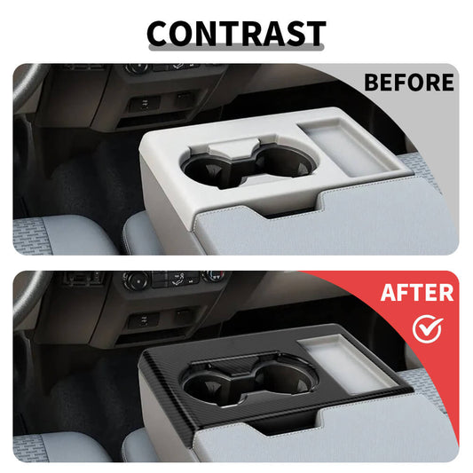 For 2015-2020 Ford F250/F350/F450/F550 Center Cup Holder Panel Cover Trim Interior Accessories