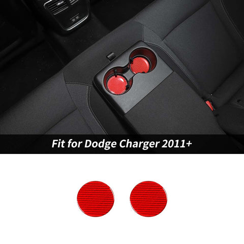 Front & Rear Water Cup Holder Pad Decor Cover For Dodge Charger 2011+ Accessories | CheroCar