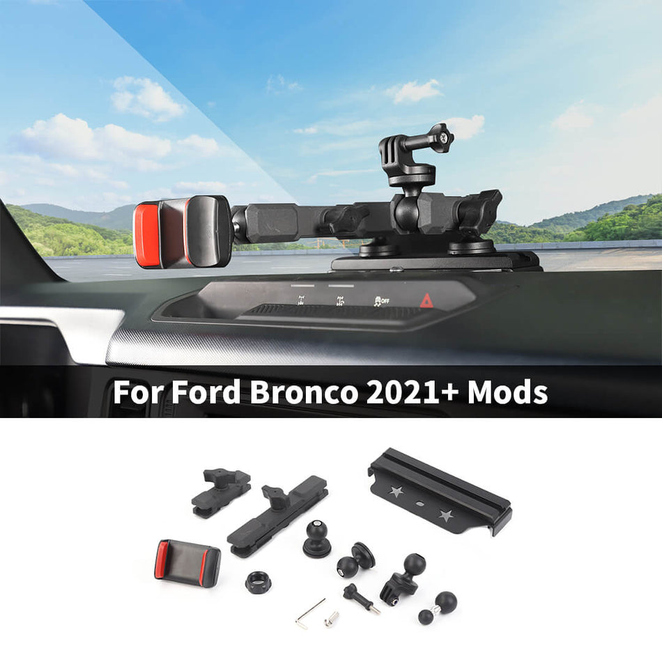 For 2021+ Ford Bronco Center Console Dash Cell Phone Holder Rail Expansion Mount