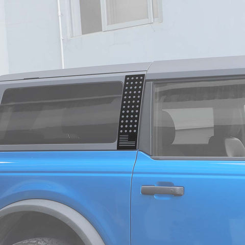 For 2021+ Ford Bronco 2/4-Door Window Pillar Decor Cover Sticker Trim Black