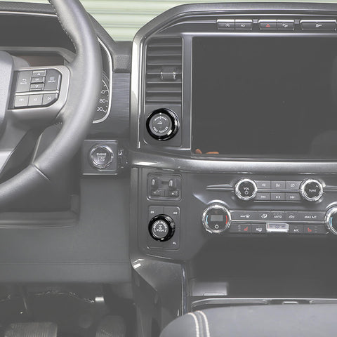 For 2021+ Ford F150 Center Control Dash 4WD/Trailer Switch Knob Rings Cover Trim