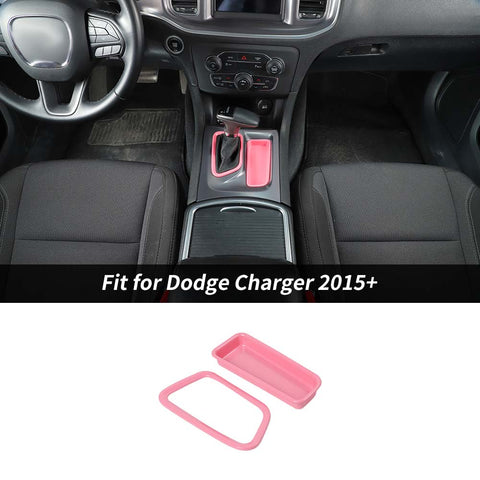 Gear Shift Trim Bezels Frame Storage Tray Box Decor For Dodge Charger 2015+ Accessories | CheroCar