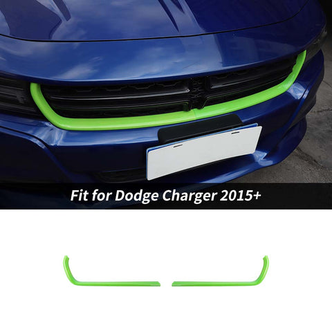 Front Center Grille Grill Cover Trim Strips For Dodge Charger 2015+ Accessories | CheroCar