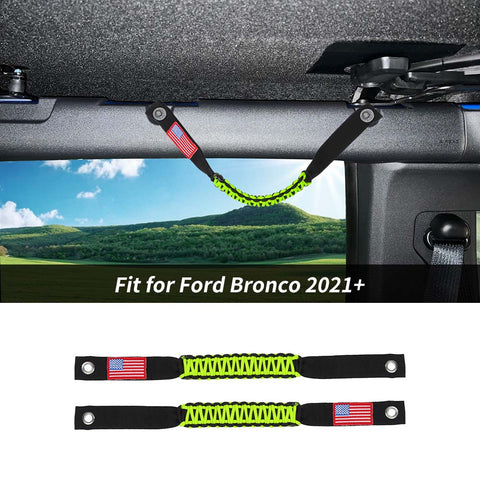 2 x Roll Bar Roof Top Grab Handles Grip For Ford Bronco 2021+ US Flagh Accessories | CheroCar