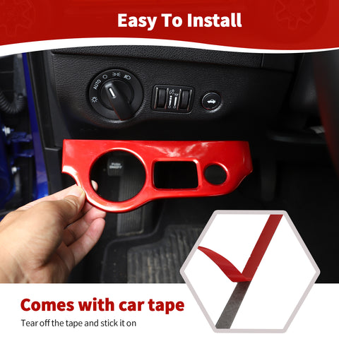 For 2010+ Dodge Charger/2015+ Challenger Interior Headlight Switch Button Decor Cover Trim