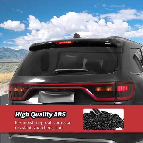 For 2014+ Dodge Durango Smoked Black Tail Light Lamp Cover Guard Trim