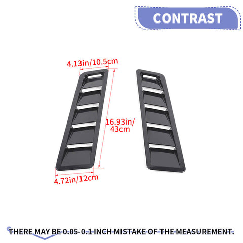 For Universal Car Exterior Hood Vent Louver Scoop Cover Air Flow Intake Cooling Panel Trim