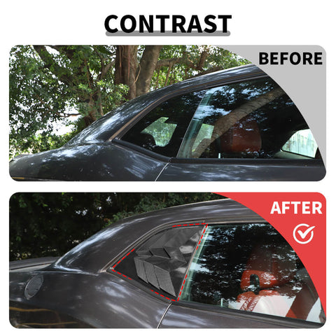 For 2010+ Dodge Challenger Rear Window Blinds Cover LouverTrim
