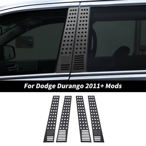 For 2011+ Dodge Durango Car Exterior Window Pillar Post Decor Trim Panel Accessories