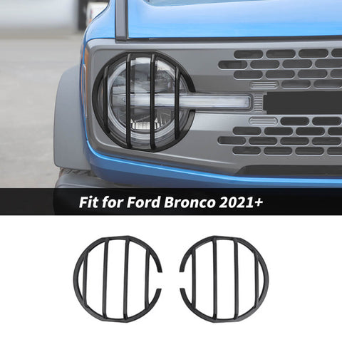 For 2021+ Ford Bronco Front Headlight Light Lamp Trim Guard Cover Frame