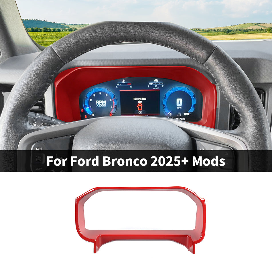 For 2025+ Ford Bronco Interior Center Console Dashboard Gauges Frame Trim Cover