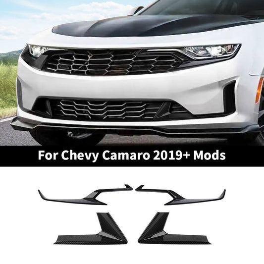 For 2019+ Chevy Camaro Front Headlight Cover & Bumper Grille Panel Decor Trim Cover Kit